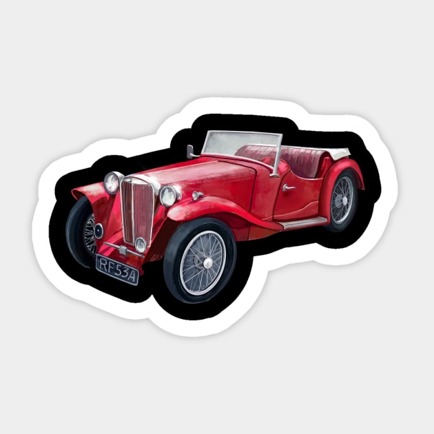 red vintage cars Sticker by FUNNY LIFE